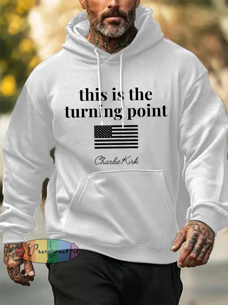 Men’s Patriotic Hoodie White / S