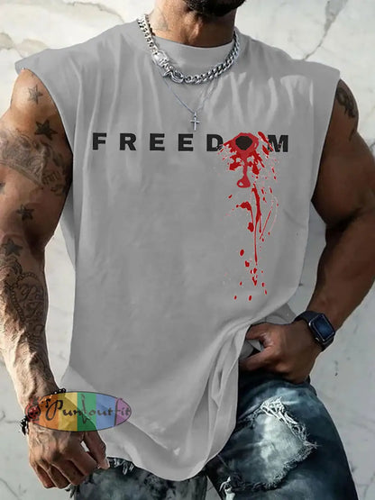Men’s patriotic vest Light Gray / S