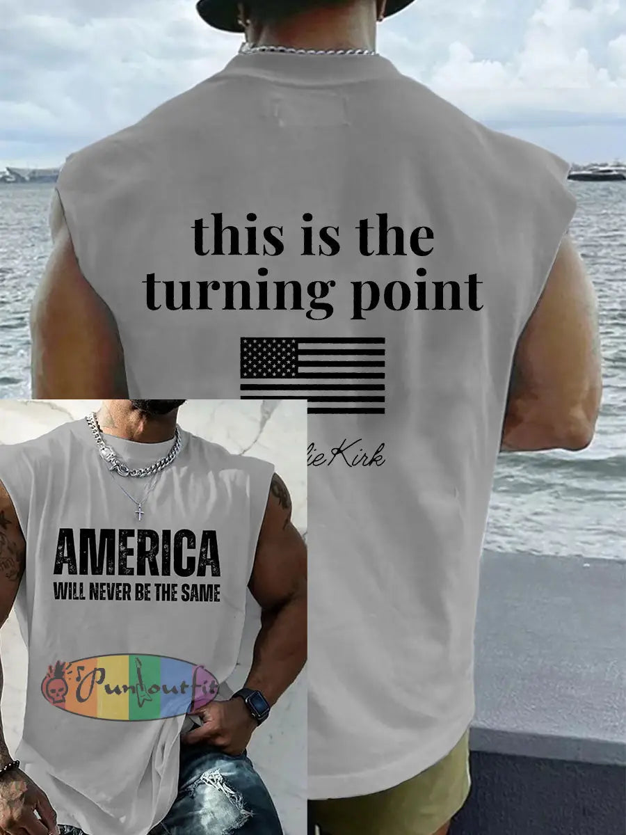 Men’s patriotic vest Light Gray / S