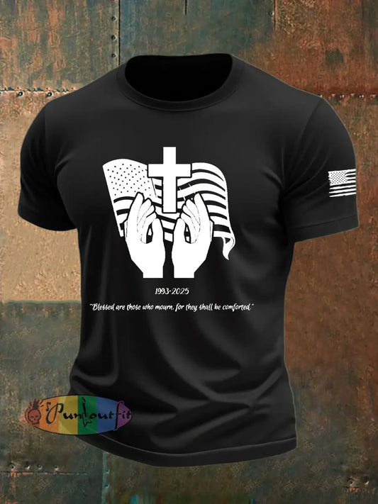 Men’s Pray for Charlie Kirk Printed T-shirt Black / S