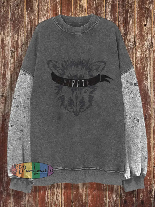 Men’s Printed Crewneck Sweatshirt Medium Gray / S