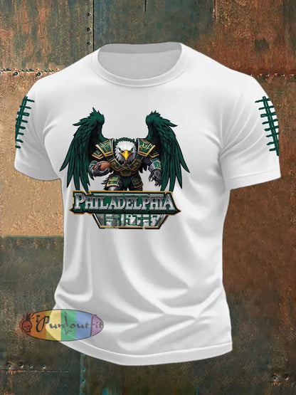 Men’s Printed Tops imitation cotton short-sleeved T-shirt White / S