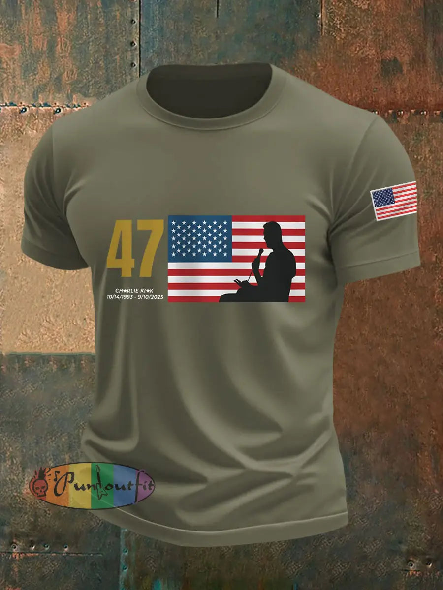 Men’s R.I.P Charlie Kirk Tee Army Green / S