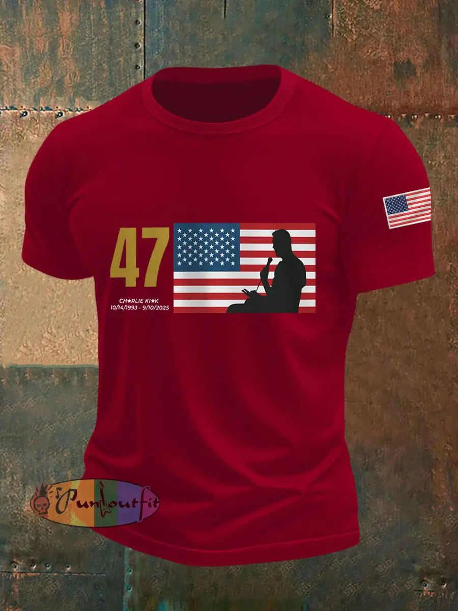 Men’s R.I.P Charlie Kirk Tee Deep Red / S