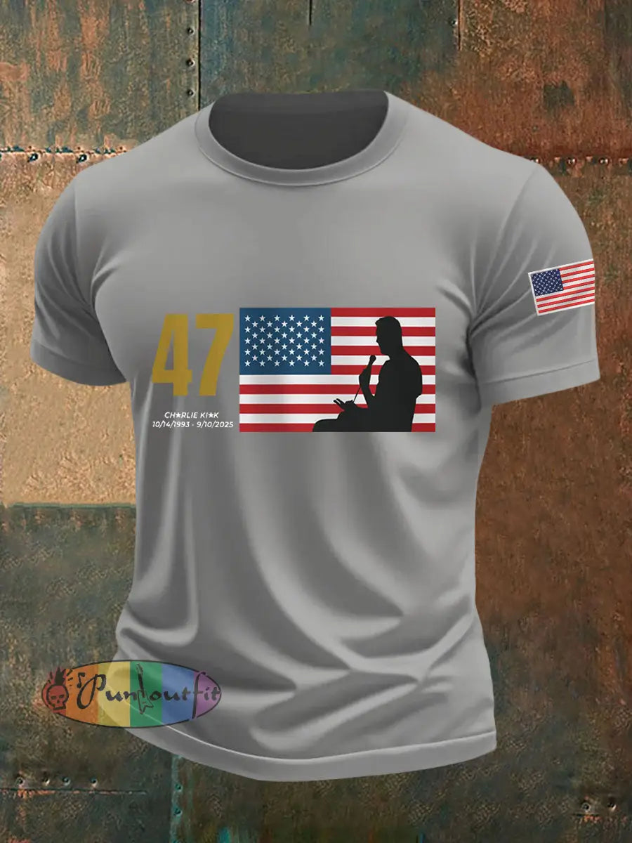 Men’s R.I.P Charlie Kirk Tee Light Gray / S
