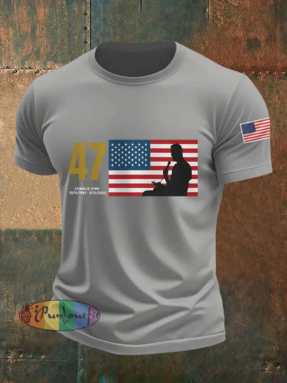 Men’s R.I.P Charlie Kirk Tee Light Gray / S