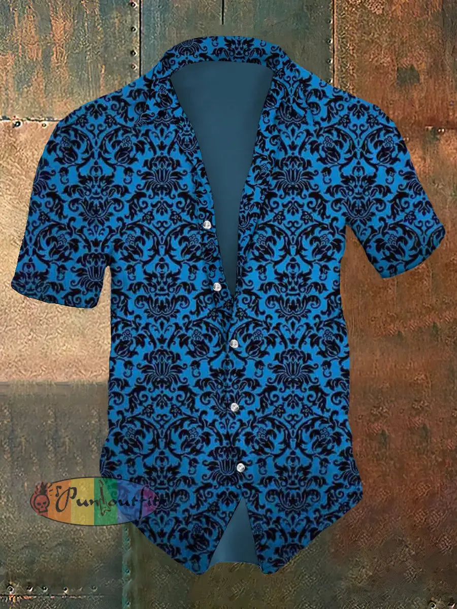 Men’s Retro Printed Casual Short Sleeve Shirt As Picture / S