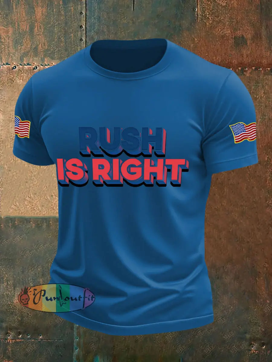 Men’s rush was right T-shirts Blue / S