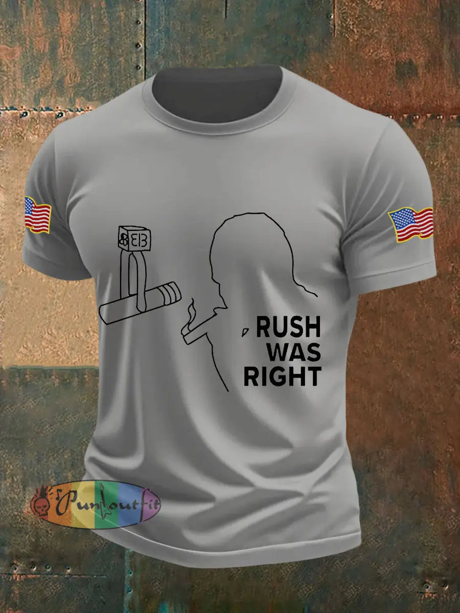 Men’s rush was right T-shirts Light Gray / S