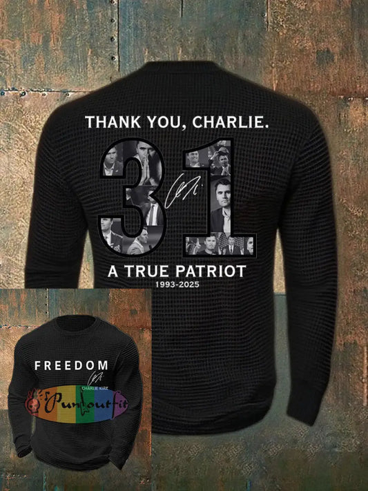 Men’s Thank You Charlie 31 True Patriot Printed T-Shirt Black / S