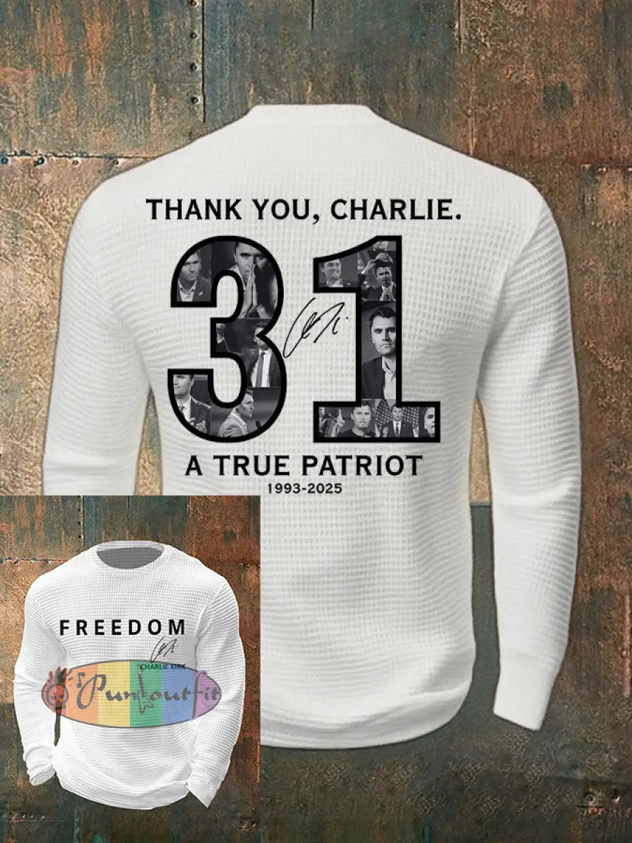 Men’s Thank You Charlie 31 True Patriot Printed T-Shirt White / S
