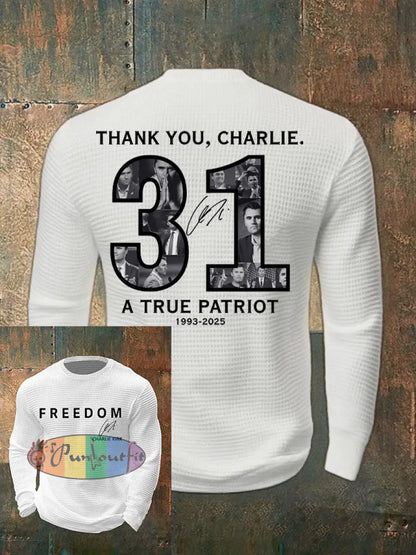 Men’s Thank You Charlie 31 True Patriot Printed T-Shirt White / S