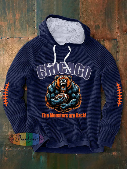 Men’s The Monsters Are Back! Football Fans Lovers Gameday Casual Hoodie Navy Blue / S