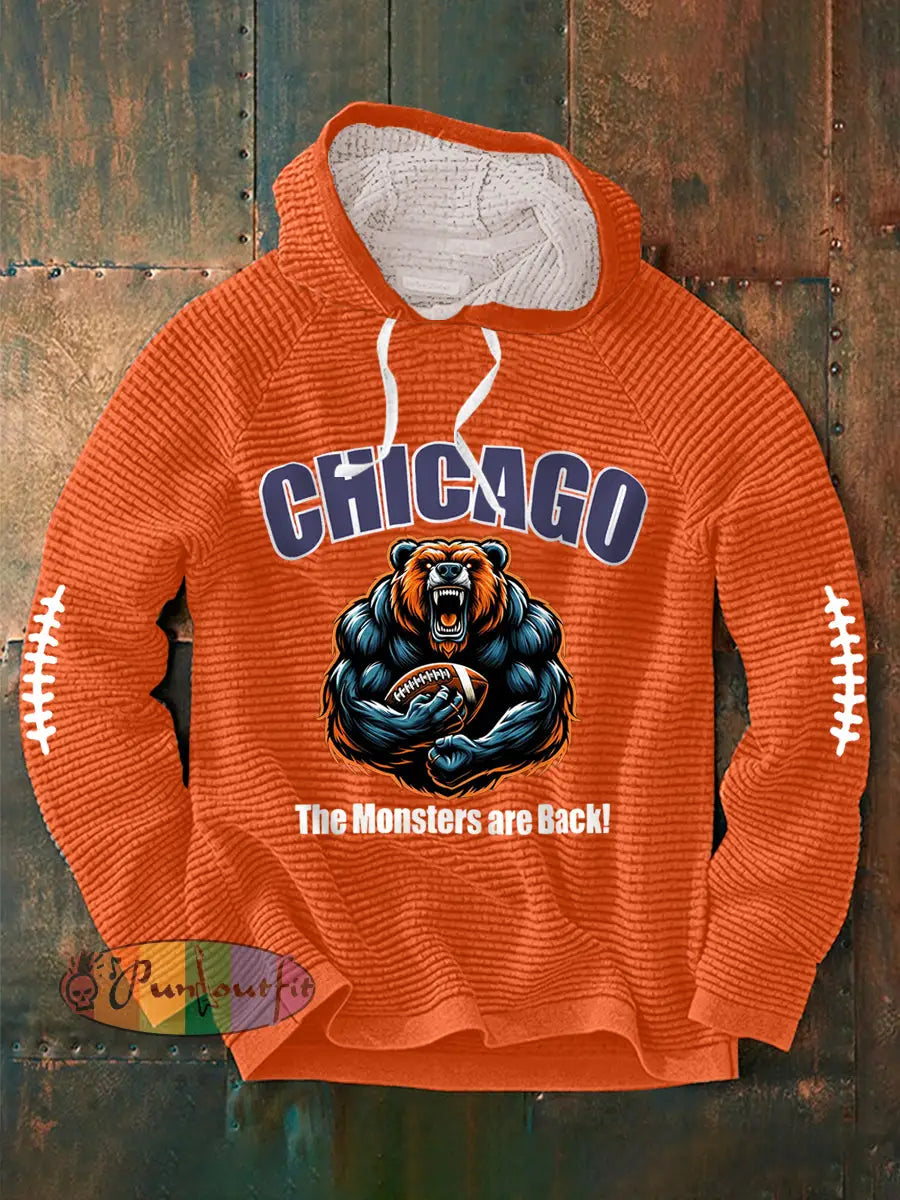 Men’s The Monsters Are Back! Football Fans Lovers Gameday Casual Hoodie Orange / S