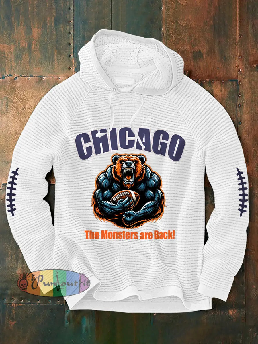 Men’s The Monsters Are Back! Football Fans Lovers Gameday Casual Hoodie White / S