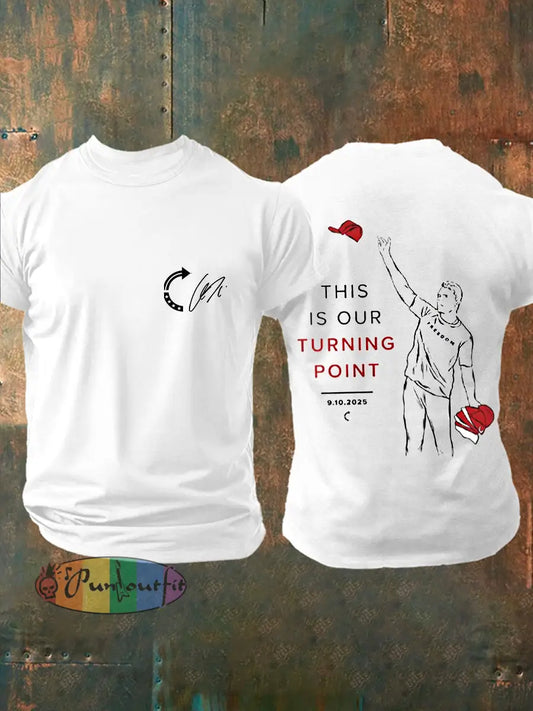 Men’s THIS IS OUR TURNING POINT Charlie Kirk Commemorative T-shirt White / S