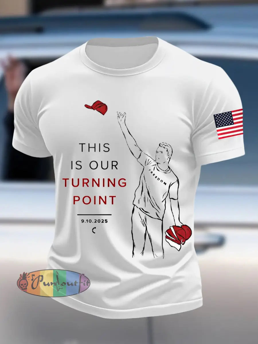 Men’s THIS IS OUR TURNING POINT Charlie Kirk Commemorative T-shirt White / S