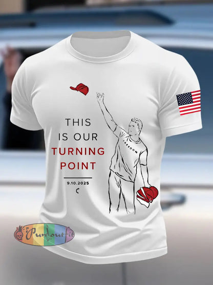 Men’s THIS IS OUR TURNING POINT Charlie Kirk Commemorative T-shirt White / S