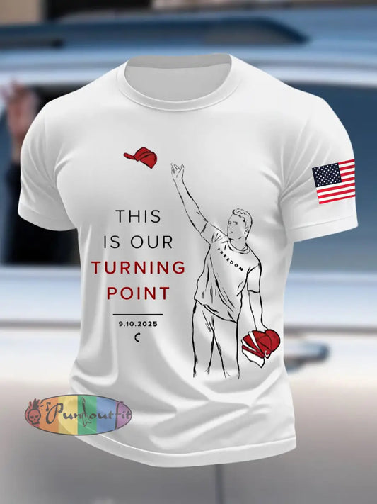 Men’s THIS IS OUR TURNING POINT Charlie Kirk Commemorative T-shirt White / S