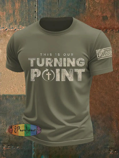 Men’s This Is Our Turning Point R.I.P Charlie Kirk Tee Army Green / S