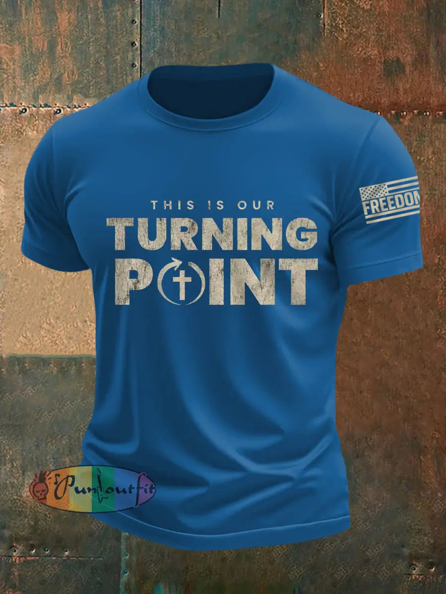Men’s This Is Our Turning Point R.I.P Charlie Kirk Tee Blue / S