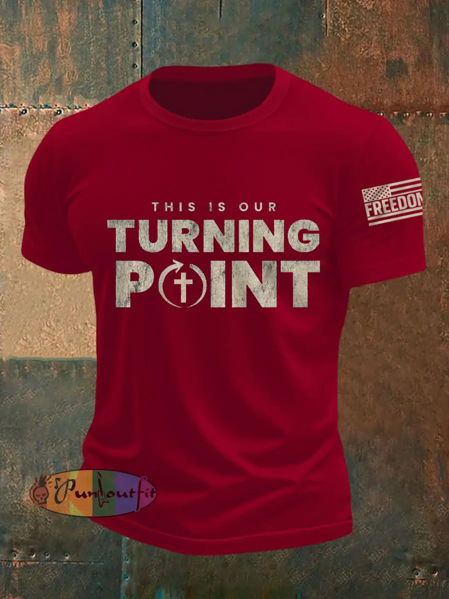 Men’s This Is Our Turning Point R.I.P Charlie Kirk Tee Deep Red / S