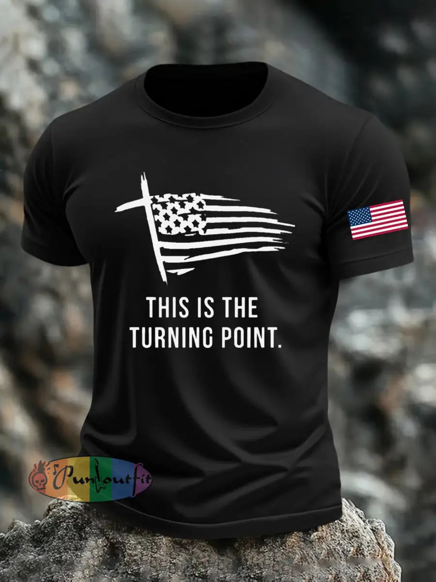 Men’s This Is The Turning Point Printed T-shirt Black / S