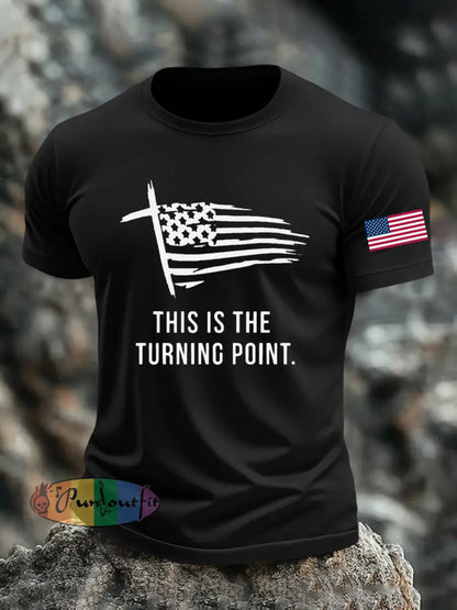Men’s This Is The Turning Point Printed T-shirt Black / S