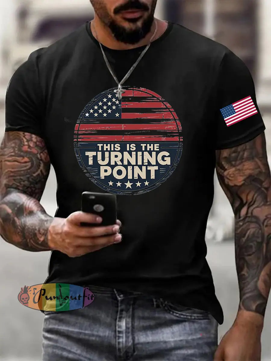 Men’s This Is The Turning Point Printed T-shirt Black / S