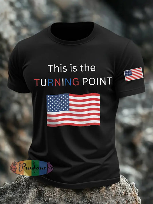 Men’s This Is The Turning Point Printed T-shirt Black / S
