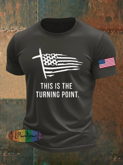 Men’s This Is The Turning Point Printed T-shirt Dark Gray / S