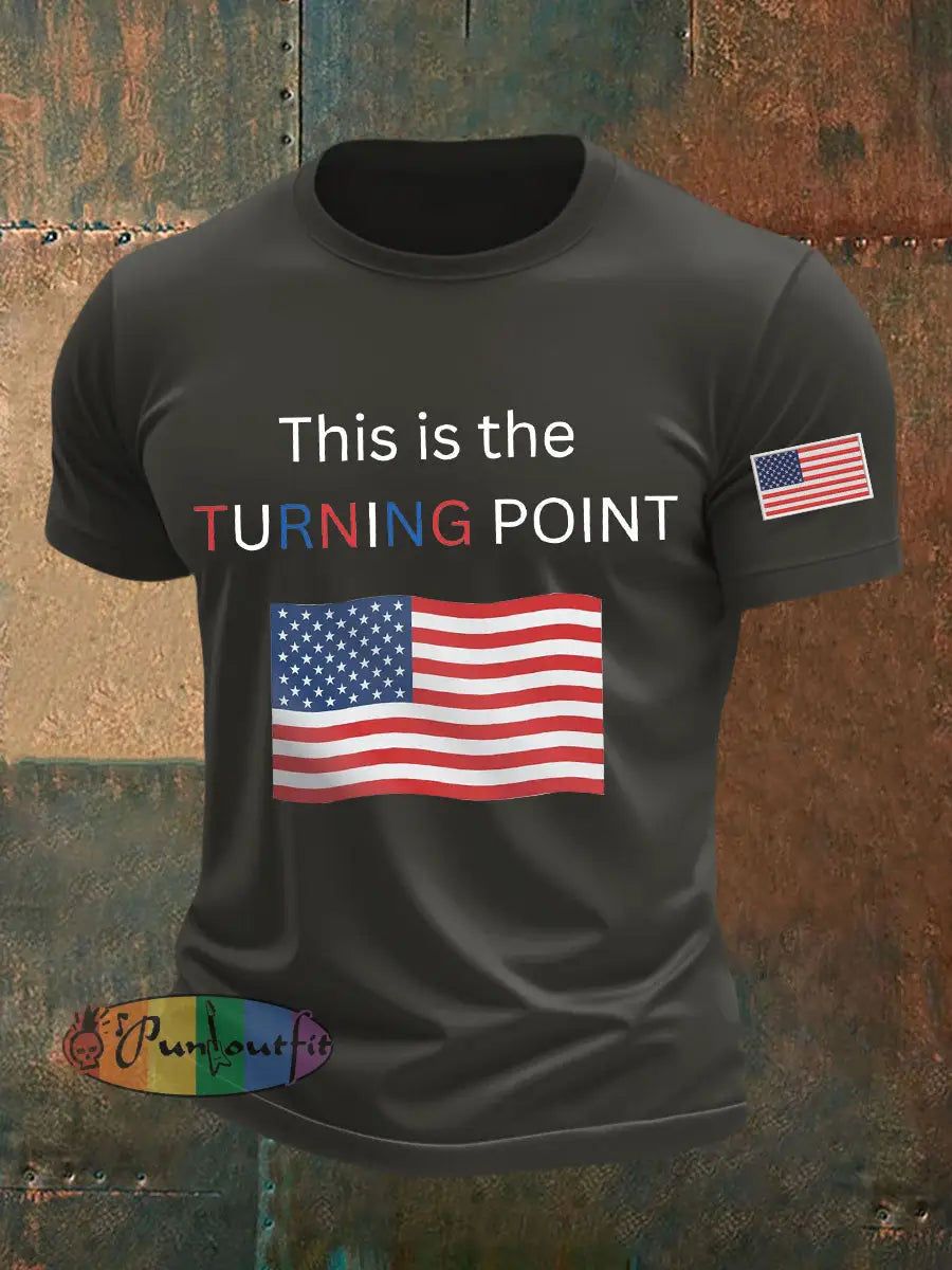 Men’s This Is The Turning Point Printed T-shirt Dark Gray / S