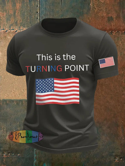 Men’s This Is The Turning Point Printed T-shirt Dark Gray / S
