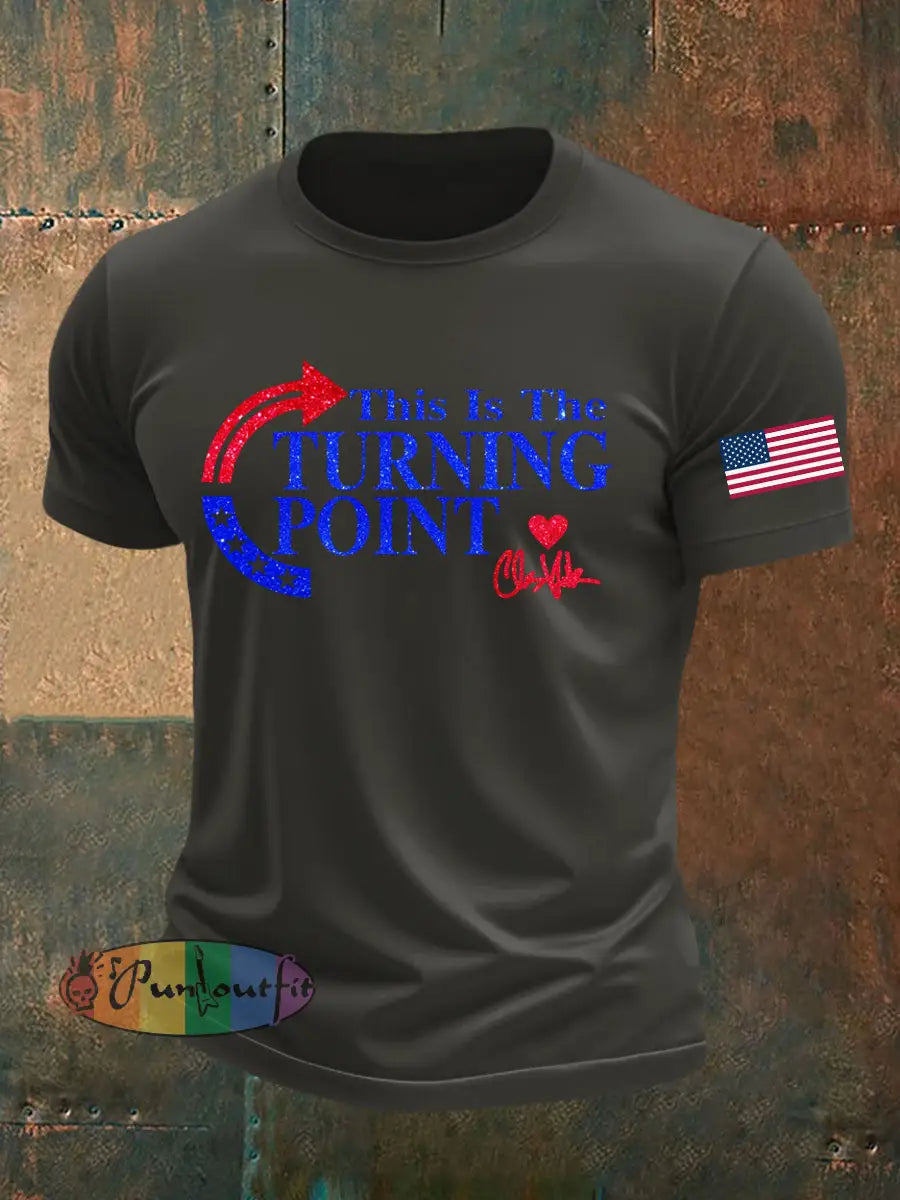 Men’s This Is The Turning Point Printed T-shirt Dark Gray / S