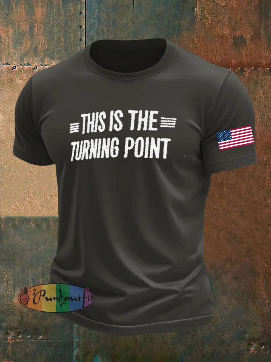 Men’s This Is The Turning Point Printed T-shirt Dark Gray / S