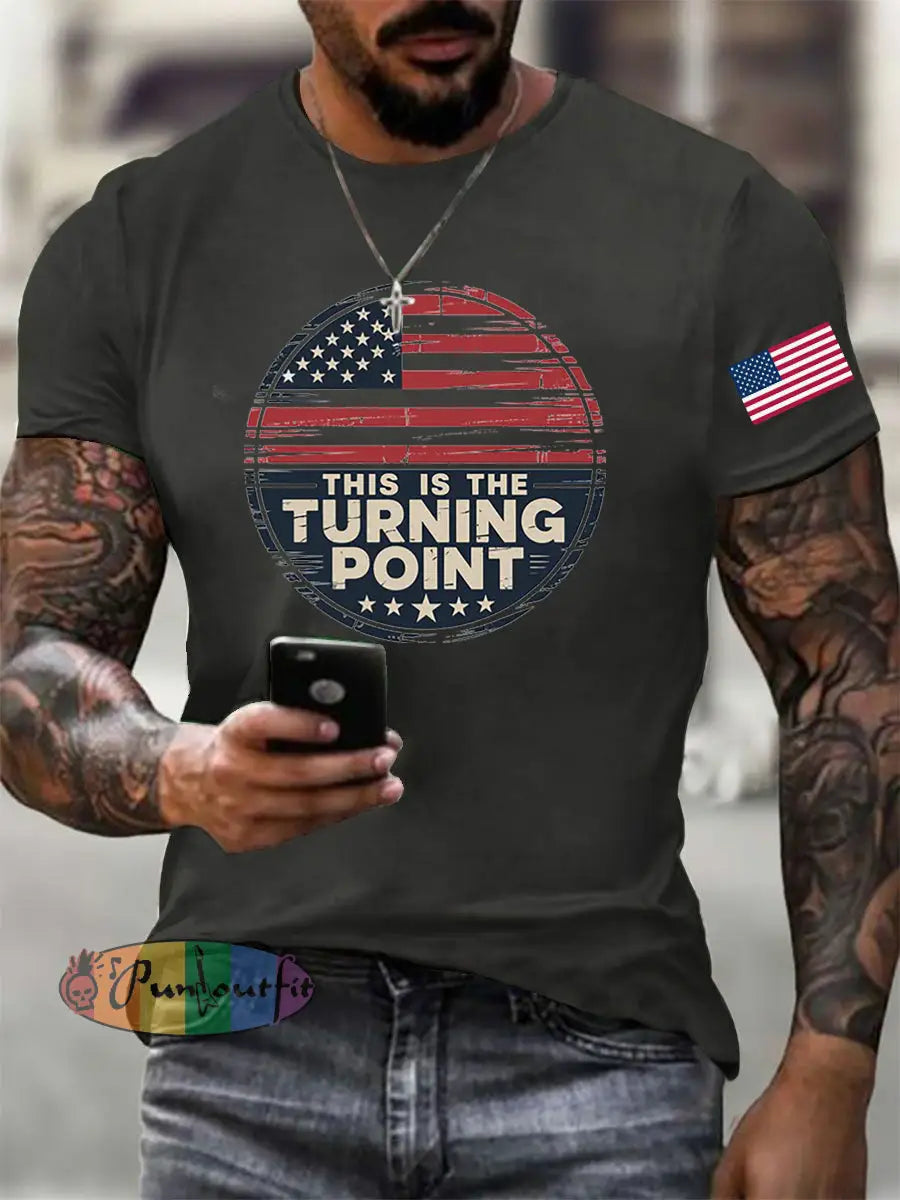 Men’s This Is The Turning Point Printed T-shirt Dark Gray / S