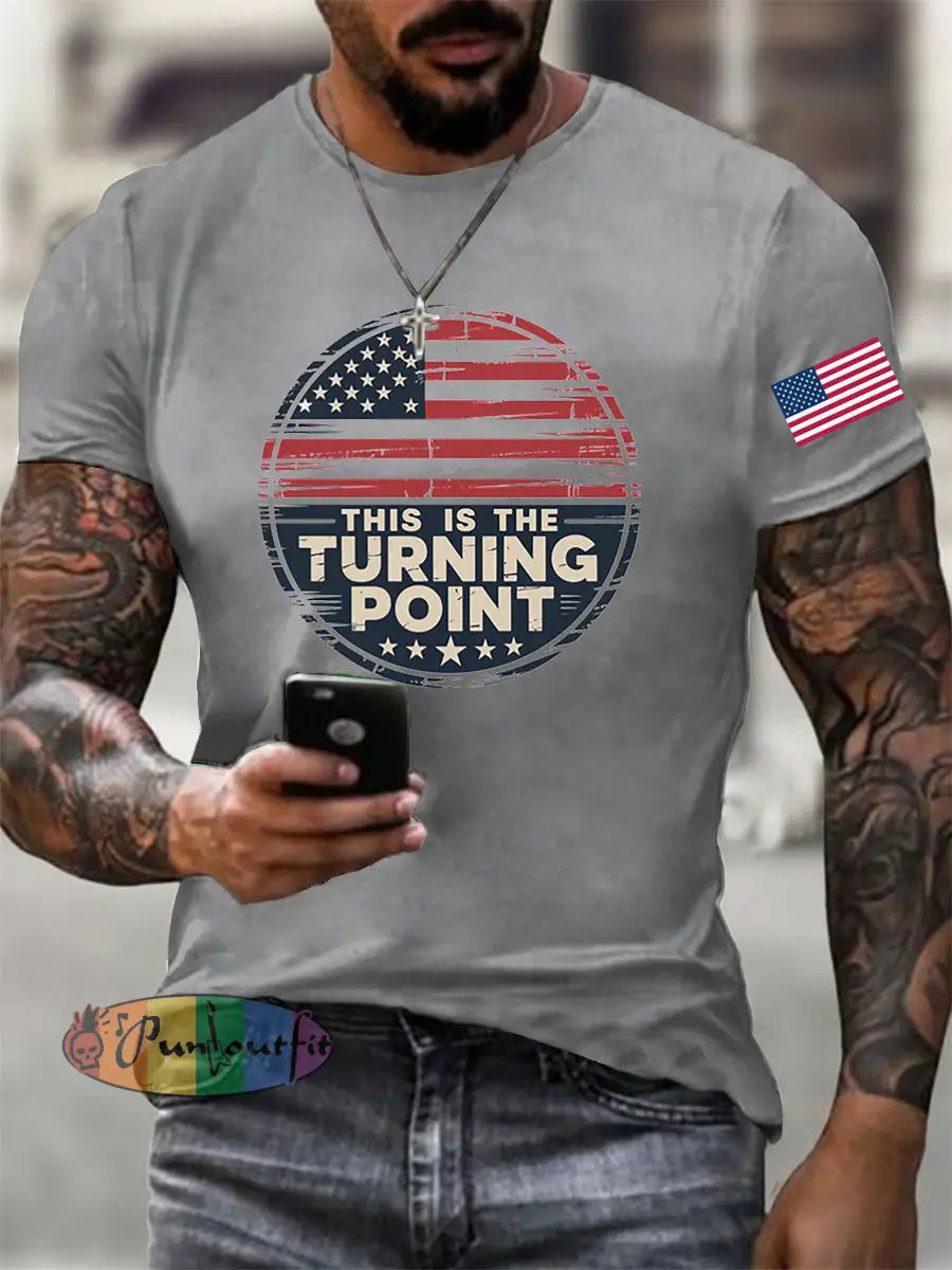 Men’s This Is The Turning Point Printed T-shirt Light Gray / S