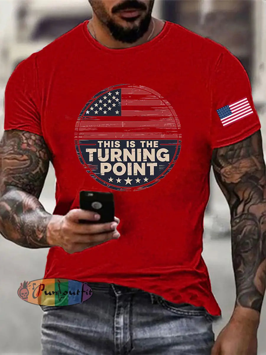 Men’s This Is The Turning Point Printed T-shirt Pure Red / S