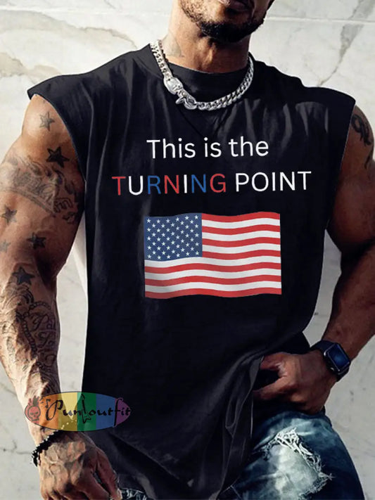 Men’s This Is The Turning Point Printed T-shirt Vests Black / S