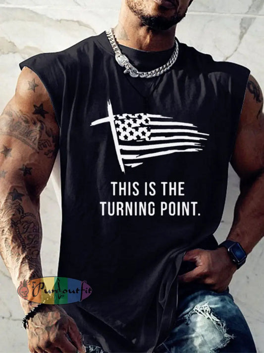Men’s This Is The Turning Point Printed T-shirt Vests Black / S