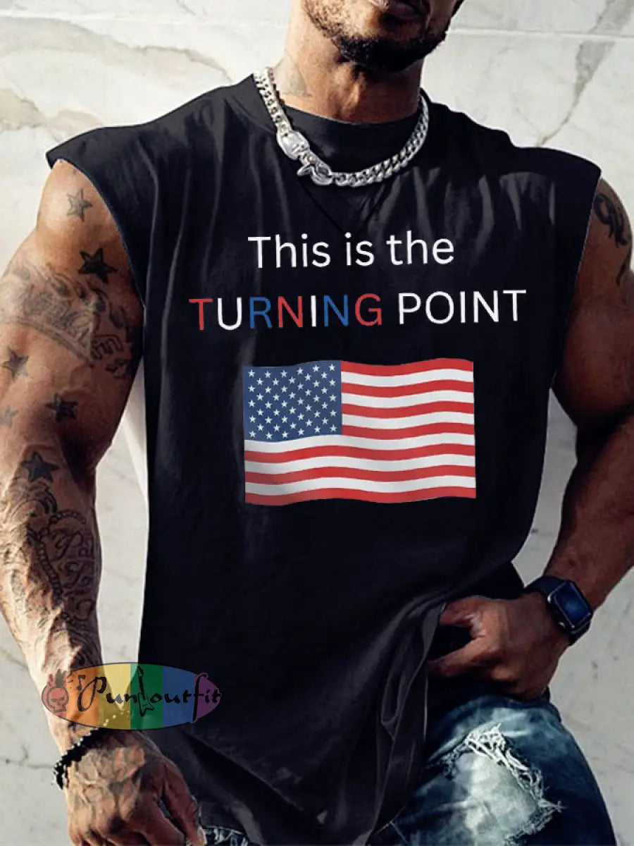 Men’s This Is The Turning Point Printed T-shirt Vests Black / S