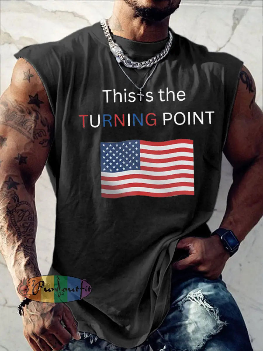 Men’s This Is The Turning Point Printed T-shirt Vests Dark Gray / S