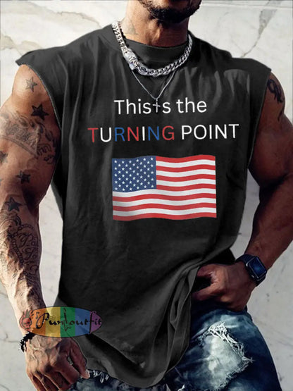 Men’s This Is The Turning Point Printed T-shirt Vests Dark Gray / S