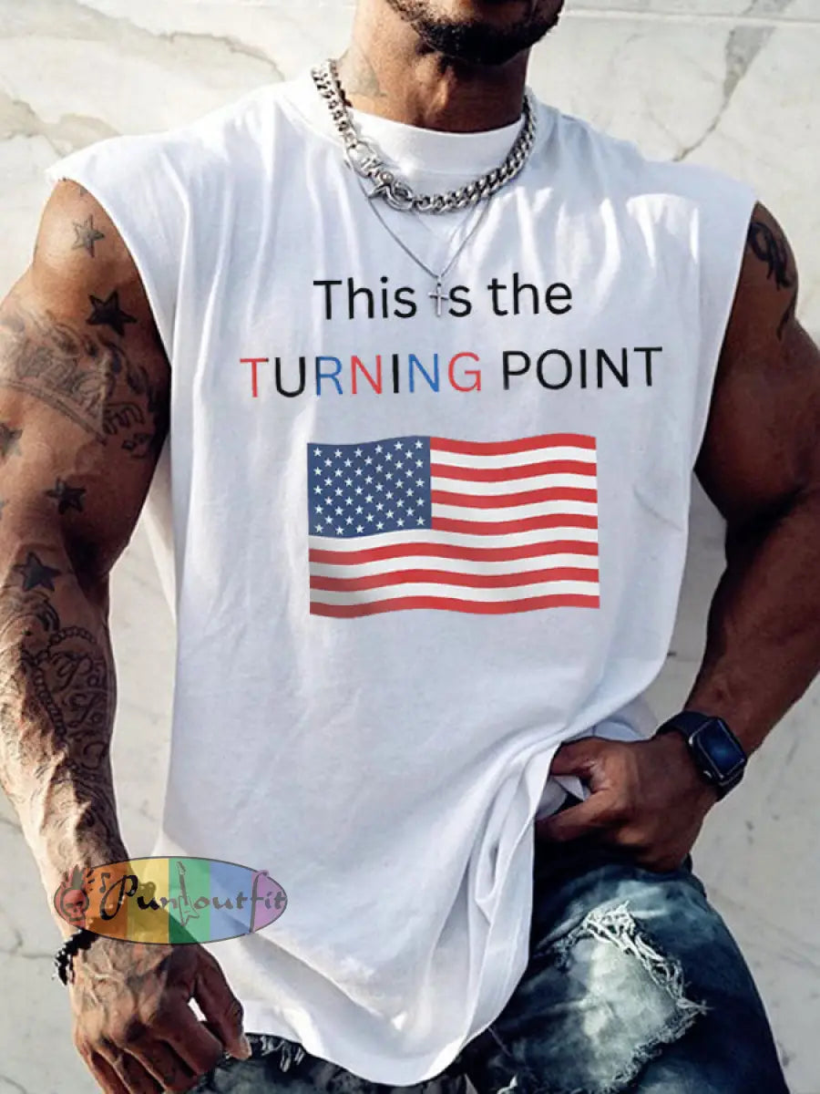Men’s This Is The Turning Point Printed T-shirt Vests White / S