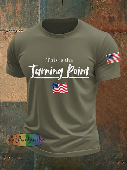 Men’s This Is The Turning Point R.I.P Charlie Kirk Tee Army Green / S