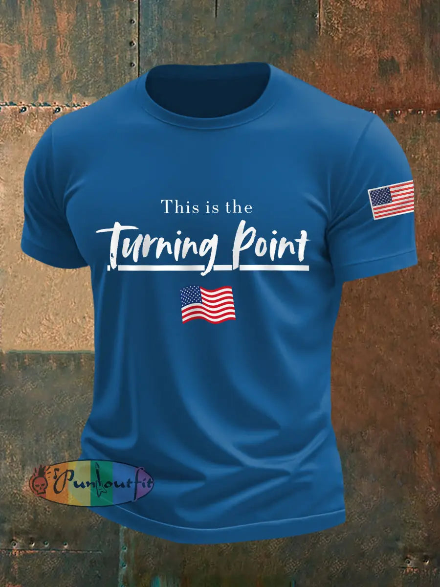 Men’s This Is The Turning Point R.I.P Charlie Kirk Tee Blue / S