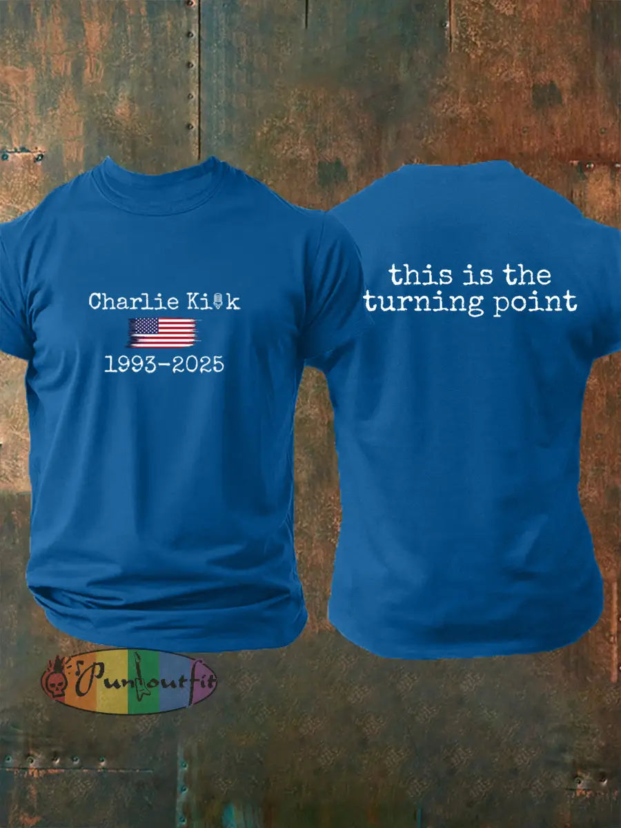 Men’s This Is The Turning Point R.I.P Charlie Kirk Tee Blue / S