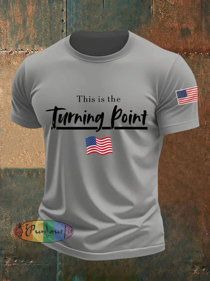 Men’s This Is The Turning Point R.I.P Charlie Kirk Tee Light Gray / S