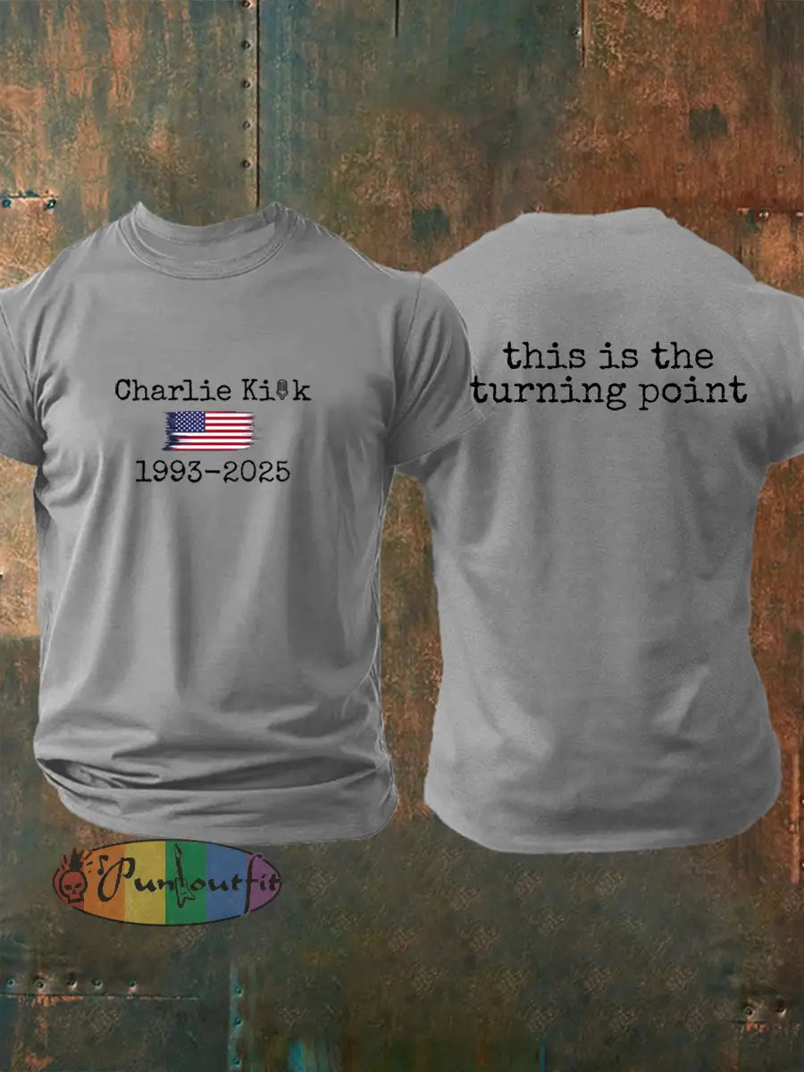 Men’s This Is The Turning Point R.I.P Charlie Kirk Tee Light Gray / S