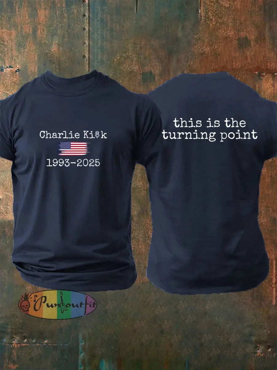 Men’s This Is The Turning Point R.I.P Charlie Kirk Tee Navy Blue / S
